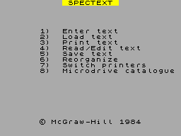 Screen from Spectext