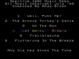 Screen from Spectrum 128K Music Demo