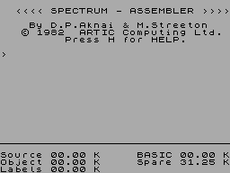 Screen from Spectrum Assembler
