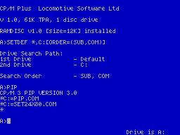 Screen from Spectrum CP/M Plus + Mallard BASIC