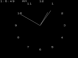 Screen from Spectrum Clock