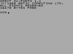 Screen from Spectrum FORTH