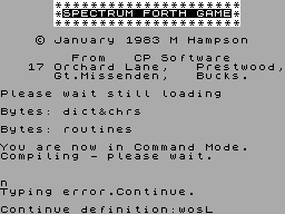 Screen from Spectrum Forth Game