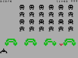 Screen from Spectrum Invaders