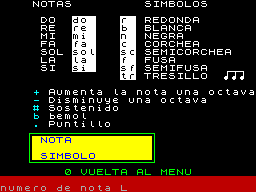 Screen from Spectrum Musical
