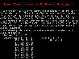 Screen from Spectrum Programmable I/O Port