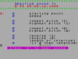 Screen from Spectrum Sound FX