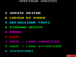Screen from Spectrum Sprites!