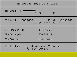 Screen from Speech System 3