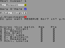 Screen from Speedway - League Cup Knockout