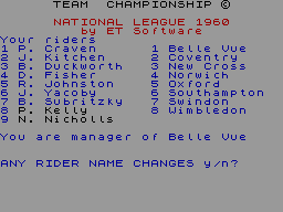 Screen from Speedway - Team Championship - 1960