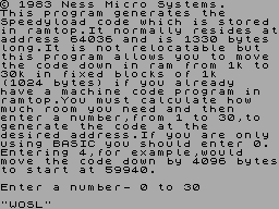 Screen from Speedyload
