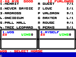 Screen from The Sport of Kings Challenge