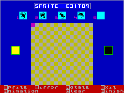 Screen from Sprite Editor