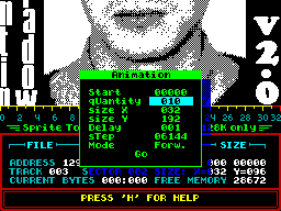 Screen from Sprite Tools