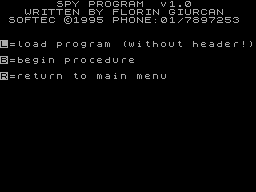 Screen from Spy Program