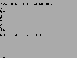 Screen from Spy Q Test