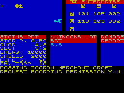 Screen from Startrek Adventure