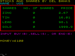 Screen from Stocks and Shares