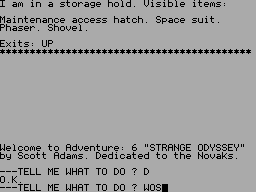 Screen from Strange Odyssey