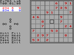 Screen from Sudoku