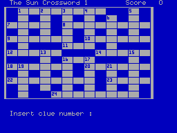 Screen from The Sun Computer Crosswords Volume 1