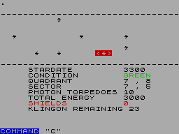 Screen from Super Star Trek