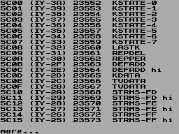Screen from Sysvars