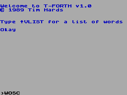 Screen from T-FORTH