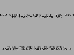 Screen from Tape Header Reader