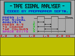 Screen from Tape Signal Analyser