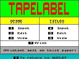 Screen from Tapelabel