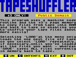 Screen from Tapeshuffler