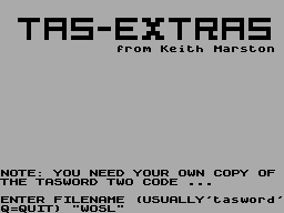 Screen from Tas-Extras