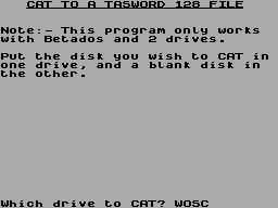 Screen from Tascat