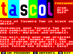 Screen from Tascol