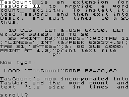 Screen from Tascount