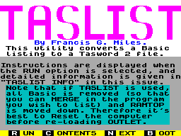 Screen from Taslist