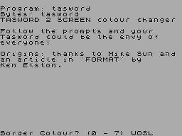 Screen from Tasword 2 Colour Modifier