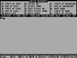 Screen from Tasword Plus Two