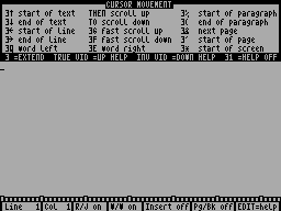 Screen from Tasword Three