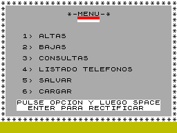 Screen from Telefonos