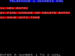 Screen from Telephone