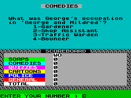 Screen from Telly Trivia!