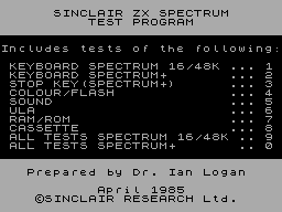 Screen from Test Program