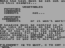 Screen from Texsort