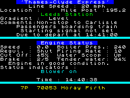 Screen from The Thames Clyde Express