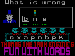 Screen from Thomas the Tank Engine's Fun With Words