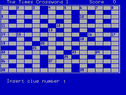 Screen from The Times Computer Crosswords Volume 1
