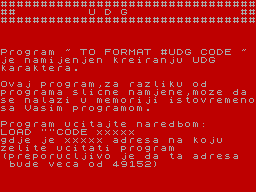 Screen from To Format UDG Code